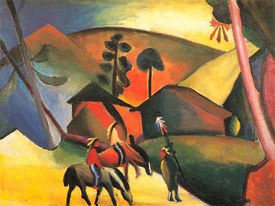 August Macke Indianer auf Pferden oil painting image